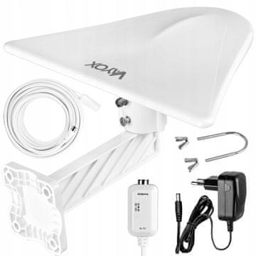 Vayox DigiActiv 4G LTE VHF UHF VA0022 zunanja DVB-T/T2 antena, bela