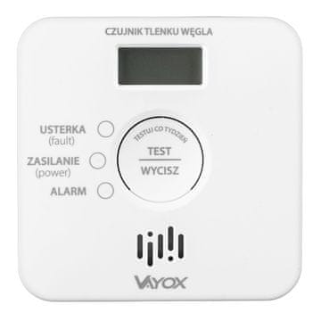Vayox Brezžični detektor ogljikovega monoksida z LCD zaslonom VA0414