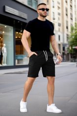 Moške cargo kratke hlače črne športne udobne prevetrljive z elastičnim pasom in vrvico, številni žepi, za fitnes, trening, golf, pohodništvo, košarko, vsakdan, pralne v stroju, velikost M (30 EU)