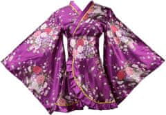 Ženski kimono halat vijolične barve Tradicionalna Yukata iz satenastega poliestra XXL japonski slog z širokim pasom za prilagajanje za domači wellness cosplay kostum fotografske seanse noč čarovnic