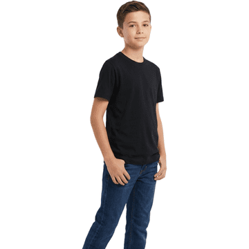 Fantovska majica s kratkimi rokavi komplet 2 kosa črna bombažna majica T-shirt za najstnike 12-13 let 152 cm brez šivov Belcoro preja elastičen ovratnik z lycro 160-165 g/m² vsakodnevna
