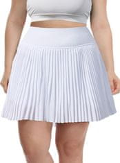Športna teniška krilce Plus Size z vgrajenimi kratkimi hlačkami in žepi za trening tenis joga tek visok pas v obliki črke V 92% poliester 8% elastan 4-way stretch bela 4XL