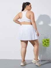 Športna teniška krilce Plus Size z vgrajenimi kratkimi hlačkami in žepi za trening tenis joga tek visok pas v obliki črke V 92% poliester 8% elastan 4-way stretch bela 4XL
