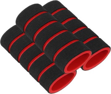 Protizdrsni penasti nastavki za drog za vleko navzgor 3 kosi črni – trpežna pena tipa goba, dolžina 10,5 cm, premer 3,5 cm, za domačo fitnes opremo, zaščita dlani in okvirjev vrat, brez orodja