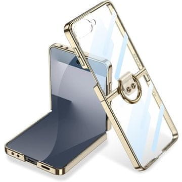 GS Ovitek z držalom za prstan za Samsung Galaxy Z Flip7 5G, zlat