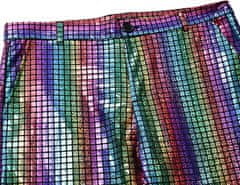 Moške elegantne hlače s kovinskim metalik sijajem za oder in party slim fit ravne hlačnice rahlo elastične lahke vetrootporne 4 žepi zadrga disko nastopi noč čarovnic 28 EU