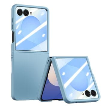 GS Ovitek za Samsung Galaxy Z Flip 8 s steklom za zunanji zaslon, moder