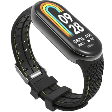 GS Silikonski pašček za Xiaomi Smart Band 10 / 9 / 8, črn / zelen