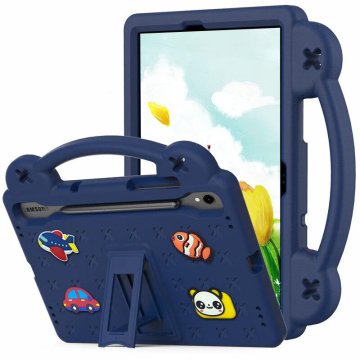 GS Ovitek za Samsung Galaxy Tab S10 Lite / S10 FE / S9 FE, ljubki vzorci, s stojalom, temno moder