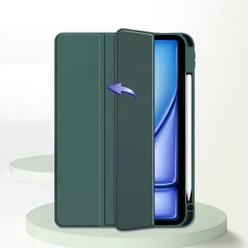 GS Ovitek za iPad Air 13" M4 2026 / M3 2025 / M2 2024, Smartcase Hybrid, z držalom za pisalo, zelen