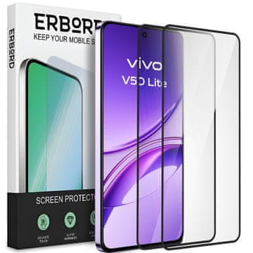 Overboard 2x kaljeno steklo za Vivo V50 Lite 4G / 5G, 3D polno, steklo za celoten zaslon