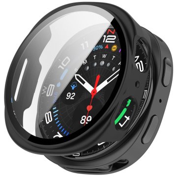 GS Ovitek 2 v 1 + kaljeno steklo za Samsung Galaxy Watch 8 40 mm, črn