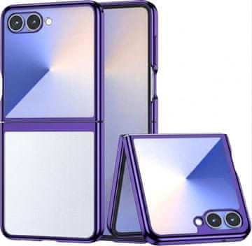 GS Prozoren ovitek za Samsung Galaxy Z Flip 8, trdi ovitek, moder okvir