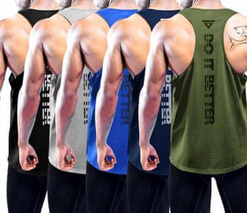 Moške športne majice brez rokavov Tank Top komplet 5 kom Y-back racerback iz dihajoče mrežice hitro sušeče slim fit za fitnes tek outdoor casual velikost S teža 0,1 kg