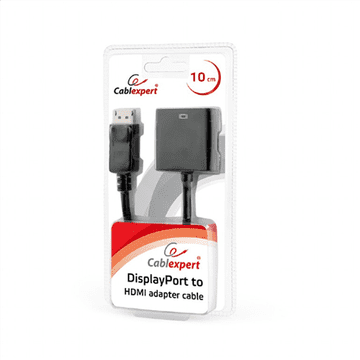 CABLEXPERT video adapter | 19-pinski HDMI tip A | ženski | 20-pinski DisplayPort | moški | črne barve | 0,1 m