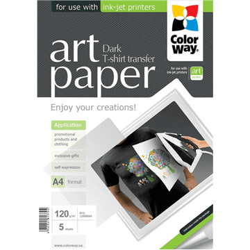 ColorWay | ART transfer za majice (temni) | 120 g/m² | A4 | A4 | Foto papir