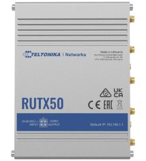 Teltonika INDUSTRIJSKI 5G USMERJEVALNIK | RUTX50 | 802.11ac | 867 Mbit/s | 10/100/1000 Mb/s Mbit/s | Vrata Ethernet LAN (RJ-45) 5 | Podpora za omrežje Mesh Da | MU-MiMO Da | 5G | Vrsta antene Notranja