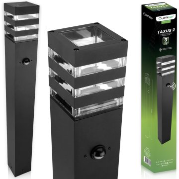 LUMILED Vrtna svetilka, zunanja stoječa svetilka E27 LED, senzor gibanja TAXUS 2, 80 cm,
