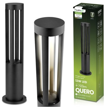 LUMILED Vrtna svetilka zunanja stoječa 12W LED 4000K QUERO 60cm