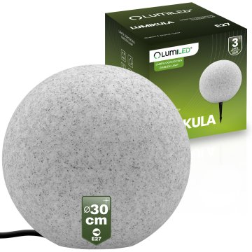 LUMILED Vrtna zunanja svetilka LUMIKULA STONE LED BALL 30cm E27 IP65