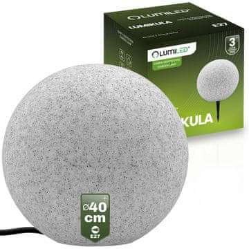 LUMILED Vrtna svetilka Zunanja svetilka STONE LED BALL LUMIKULA 40cm E27 IP65
