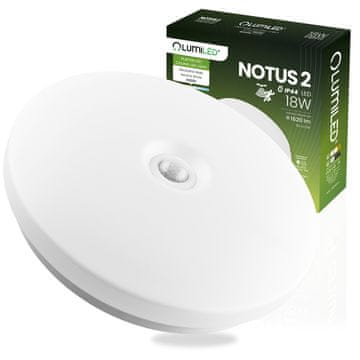 LUMILED LED stropna svetilka za nadogradno montažo 18W NOTUS 2 okrogla senzor gibanja IP44 33 cm