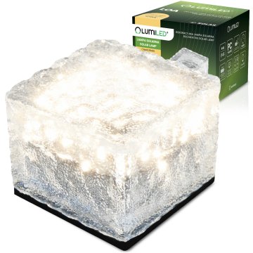 LUMILED Solarna vrtna svetilka LED LOA 2700K zunanja dekorativna kocka 7cm IP44