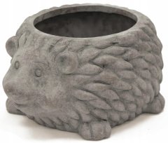 Okrasna figurica cvetličnega lončka za ježa, siva