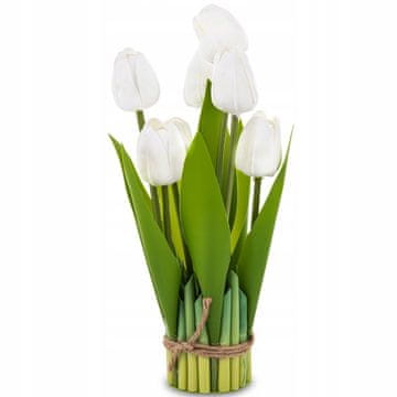 šopek belih tulipanov 28 cm, ki stojijo kot tulipan iz silikonske pene v naravni velikosti