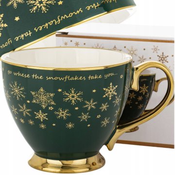 Porcelanasta skodelica 380 ml v škatli, božično darilo, velika skodelica