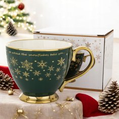 Porcelanasta skodelica 380 ml v škatli, božično darilo, velika skodelica