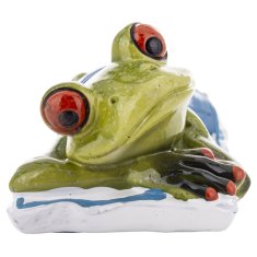 FIGURA ŽABE PLAŽNEGA OBISKOVALCA 5x18x6cm žaba na počitnicah na plaži, sončenje