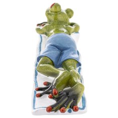 FIGURA ŽABE PLAŽNEGA OBISKOVALCA 5x18x6cm žaba na počitnicah na plaži, sončenje