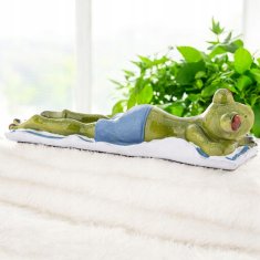FIGURA ŽABE PLAŽNEGA OBISKOVALCA 5x18x6cm žaba na počitnicah na plaži, sončenje