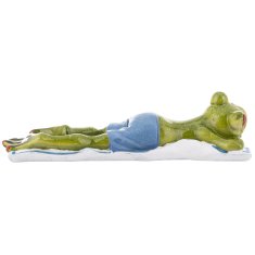 FIGURA ŽABE PLAŽNEGA OBISKOVALCA 5x18x6cm žaba na počitnicah na plaži, sončenje