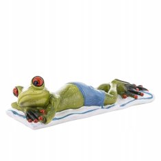 FIGURA ŽABE PLAŽNEGA OBISKOVALCA 5x18x6cm žaba na počitnicah na plaži, sončenje