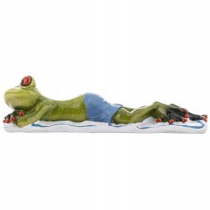 FIGURA ŽABE PLAŽNEGA OBISKOVALCA 5x18x6cm žaba na počitnicah na plaži, sončenje