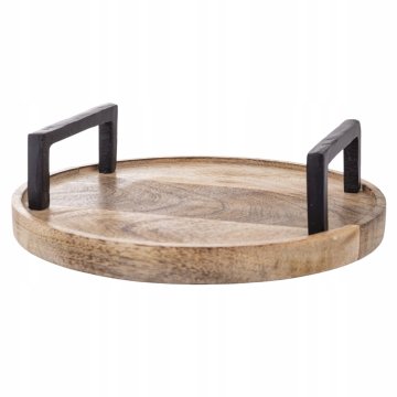 Lesen pladenj, mangov les, 25 cm, okrogel