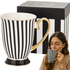 Porcelanasta skodelica v darilni škatli iz črno-belega zlata