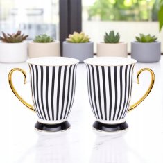 Porcelanasta skodelica v darilni škatli iz črno-belega zlata