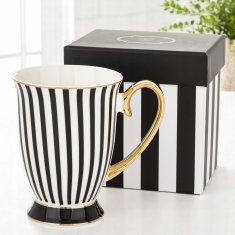 Porcelanasta skodelica v darilni škatli iz črno-belega zlata