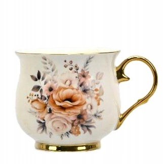 Vrček v škatli, porcelan, 450 ml, skodelica, cvetlični vzorec, darilna