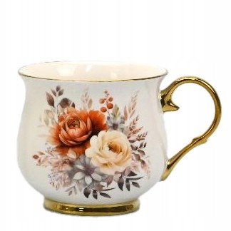 Vrček v škatli, porcelan, 450 ml, skodelica, cvetlični vzorec, darilna