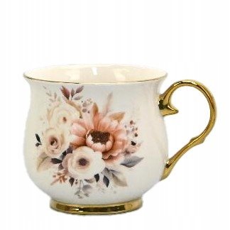 Vrček v škatli, porcelan, 450 ml, skodelica, cvetlični vzorec, darilna