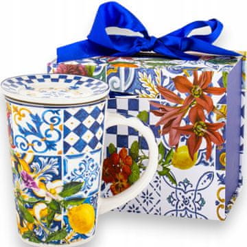 Porcelanasta skodelica z infuzerjem v darilni škatli, 400 ml