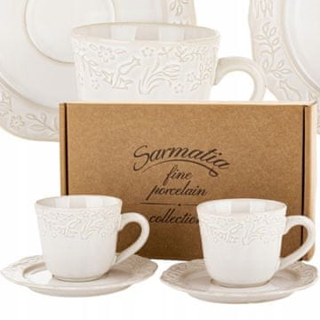 komplet skodelic za espresso s krožniki, 120 ml skodelice v škatli