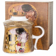 Vrček z infuzerjem v škatli Poljub Gustav Klimt porcelanast infuzer
