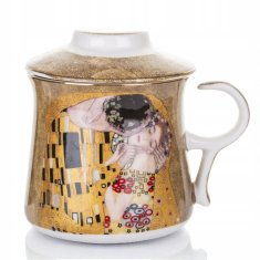 Vrček z infuzerjem v škatli Poljub Gustav Klimt porcelanast infuzer