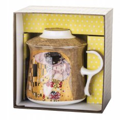 Vrček z infuzerjem v škatli Poljub Gustav Klimt porcelanast infuzer