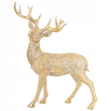 Velika zlata figurica severnega jelena, božični okrasek 50x39x18 cm, jelen